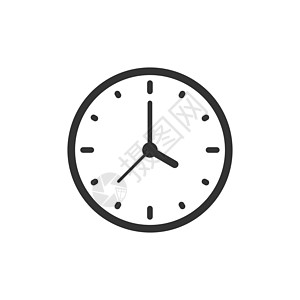 平面样式的时钟图标 在孤立的白色背景上观看矢量图解 计时器经营理念数字警报商业办公室指针运动倒数手表速度拨号图片