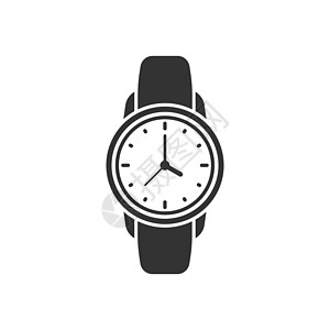 平面样式的手表图标 孤立在白色背景上的手时钟矢量插图 时间手链经营理念商业按钮测量网站技术手镯男人警报配饰电脑图片