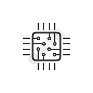 平面样式的计算机 cpu 图标 孤立在白色背景上的电路板矢量图解 主板芯片经营理念科学概念电脑方案海报理器横幅电气打印处理器图片