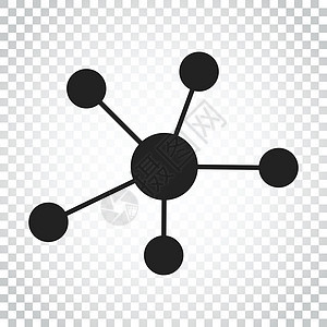 平面样式的社交网络分子图标 矢量图 简单的商业概念象形图生活遗传药品化学医疗生物科学细胞教育技术图片