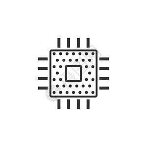 平面样式的计算机 cpu 图标 孤立在白色背景上的电路板矢量图解 主板芯片经营理念电子产品电脑工程网络方案母板木板半导体理器处理图片