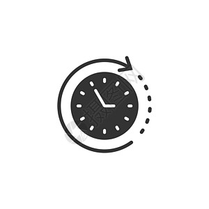 平面样式的时钟图标 在孤立的白色背景上观看矢量图解 计时器经营理念速度按钮倒数办公室跑表警报柜台顺时针手表数字图片