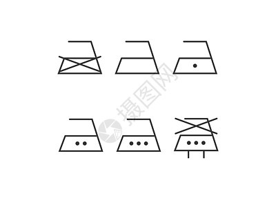 洗衣符号 熨烫图标 矢量图解 平板设计棉布化学衣架洗衣店纺织品操作液体洗涤剂服务织物图片