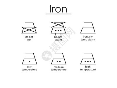 洗衣符号 熨烫图标 矢量图解 平板设计化学警告机器说明衣架衣服技术温度服务洗衣店图片