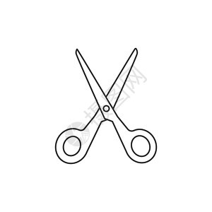 裁剪 剪刀图标 矢量插图 平面设计金属理发师外科头发工艺夹子刀刃沙龙黑色商业图片