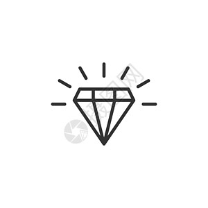 扁平风格的钻石宝石图标 孤立在白色背景上的宝石矢量图解 珠宝辉煌经营理念首饰质量戒指订婚宝藏水晶婚姻石头礼物插图图片