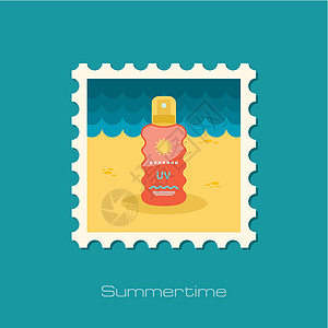 喷雾平面邮票中的日光膜棕褐色邮件洗剂防晒霜化妆品邮资晒黑奶油紫外线系数图片