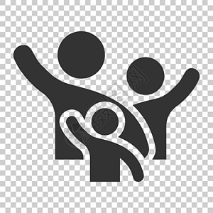 个人理想家庭问候用平板风格的手举图标 个人手势矢量在孤立的背景中插图 人领导企业的概念 (掌声)插画