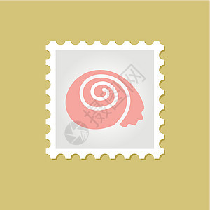 Shell 矢量邮票背景图片