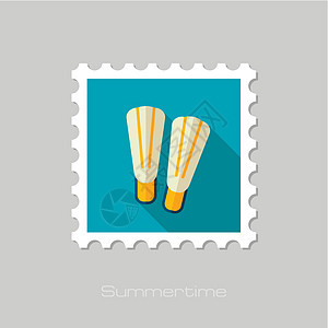Flippers平面邮票 夏季 度假图片