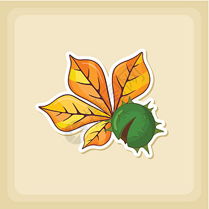 切栗树叶图标 感恩节图片