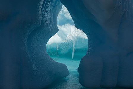 南极洲冰山的美丽景色气候蓝色反射白色旅行冰川图片