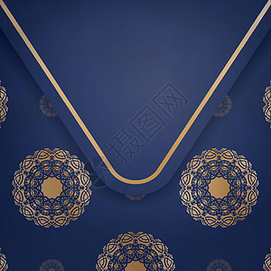 黑蓝色的名片 有抽象的金饰品供你做生意背景图片