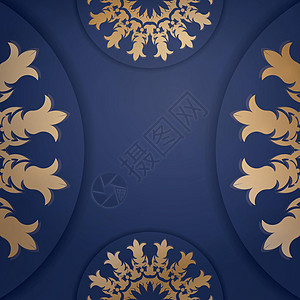 现成的深蓝色名片 上面有古董金饰品 用来装饰你的品牌艺术创造力插图网络商业黑色三角形蓝色金子卡片图片