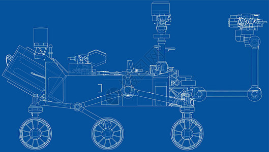 火星探测器  3 的矢量渲染精神探险家行星山脉飞船灰尘地质学天文学探索气氛图片