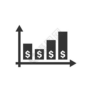 平面样式的货币增长图标 孤立在白色背景上的箭头进度矢量图 事业经营理念收益安全财富成功退休硬币储蓄商业金融支付图片