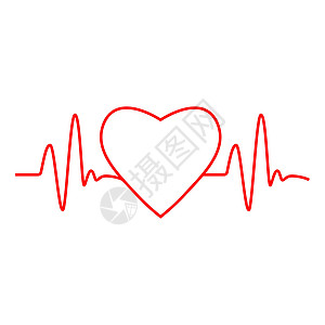 心血管 心脏 心跳图标 矢量插图 平板设计压力网站监控疾病监视器药品速度频率心脏病学有氧运动图片