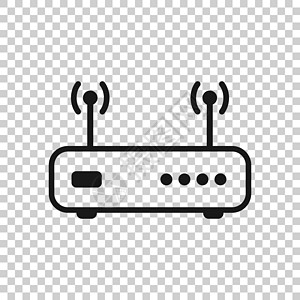 平面样式的 Wifi 路由器图标 白色孤立背景上的宽带矢量插图 互联网连接经营理念信号电子数据天线技术电脑无线网关办公室网络图片