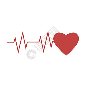 心血管 心脏 心跳图标 矢量插图 平板设计压力监视器心电图健康有氧运动频率韵律生活疾病技术图片