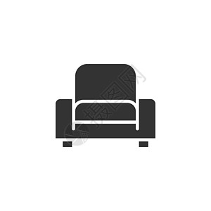平板风格的电影椅图标 白色孤立背景的电椅矢量说明 剧场座椅商业概念剧院表演磁带行动扶手椅生产座位休息摄影视频图片
