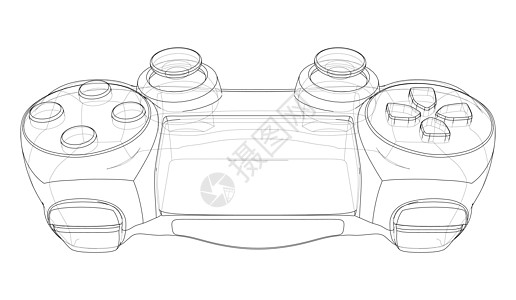 游戏手柄或操纵杆 韦克托技术娱乐机械手电子产品运动安慰设计纽扣蓝图草图图片