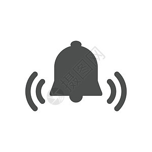 贝尔图标 警报符号 矢量插图 平面设计戒指餐厅接待托盘金属金子黑色音乐服务艺术图片