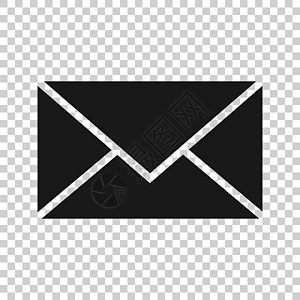 平面样式的电子邮件图标 白色孤立背景上的邮件文档矢量插图 消息通信业务概念空白通讯信封互联网垃圾邮件邮寄地址网站邮资商业图片