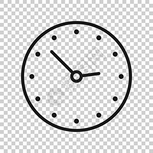 平面样式的时钟图标 在孤立的白色背景上观看矢量图解 计时器经营理念跑表顺时针警报间隔指针办公室商业倒数手表按钮图片