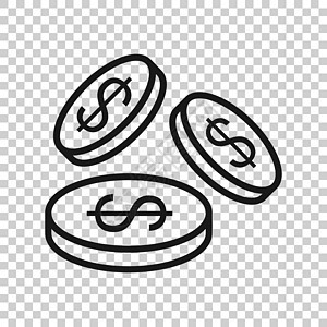 平面样式的硬币堆栈图标 白色孤立背景上的美元硬币矢量插图 金钱堆积的经营理念销售金属投资交换网络财富银行业现金商业货币图片