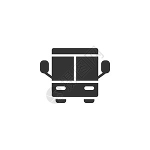 平面样式的巴士图标 孤立在白色背景上的教练矢量图解  Autobus 车辆经营理念运输网络旅游按钮汽车学校车站民众互联网街道图片