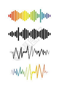 一组音波标志 脉动音乐播放器图片