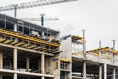 建筑工地的现代城市建筑 未完成的新混凝土建筑工程公寓建筑学工作技术框架生长住宅摩天大楼天空项目图片