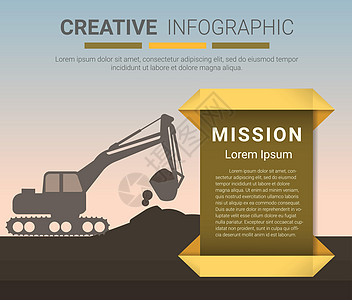 建筑工地的回翻版 展示的Infograph模板 准备模板图片
