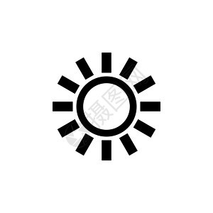 亮度 强度设置 明亮的太阳 平面矢量图标说明 白色背景上的简单黑色符号 亮度 强度设置 用于 Web 和移动 UI 元素的太阳标图片