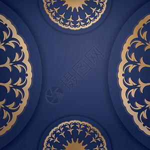 深蓝色的名片模板 印地安黄金首饰给你的品牌图片