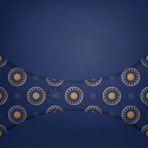 深蓝色的访客商务卡模板 有奢华黄金模式 供您经营业务使用墙纸艺术品蓝色横幅网络创造力金子插图三角形商业图片