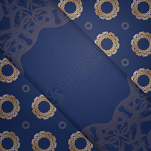 黑色蓝色商务卡模板 带有希腊金牌的品牌图片