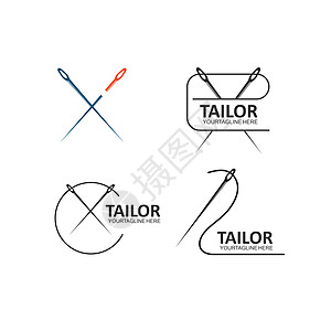 裁缝针图标矢量插图设计模板缝纫工业金属制衣缝纫机徽章配件衣服剪刀工厂图片