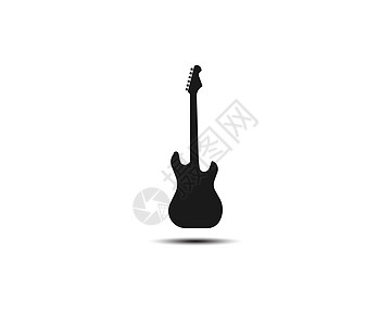 吉他 仪器 音乐图标 矢量插图 平板设计字符串合唱金属流行音乐笔记乐队细绳标识岩石国家图片