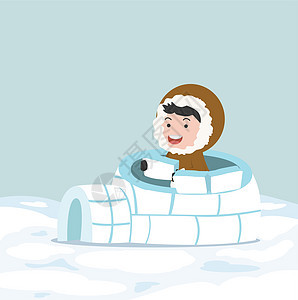 爱斯基摩人建造一座冰屋插图季节冻结冒险游客阳光圆顶旅行建筑天气图片