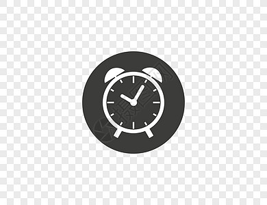 时钟 闹钟图标 矢量插图 平板商业古董网络机械小时黑色唤醒钟表测量时间图片