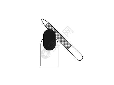 钉子文件指针图标 矢量插图 平面设计造型卫生工具团体磨料手指女士化妆品艺术魅力图片