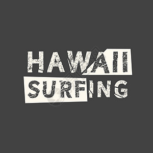 夏威夷冲浪  Grunge 复古短语 排版 t 恤图形打印海报横幅标语传单明信片图片