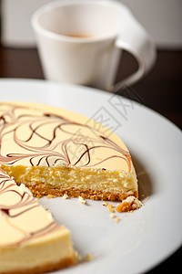 芝士蛋糕和咖啡奶制品巧克力熟食甜点蛋糕糕点奶油小吃食物美味图片