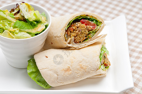 面包卷包装三明治蔬菜食物小吃营养豆子油炸盘子黄瓜豆泥午餐图片