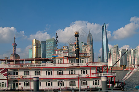 从 puxi 的上海布东风景摩天大楼珍珠经贸地标场景办公室外滩金融景观商业背景图片