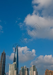 从 puxi 的上海布东风景经贸办公室建筑外滩商业蓝色景观摩天大楼中心地标图片