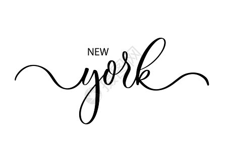 纽约 — 可爱的手绘苗圃海报 上面有斯堪的纳维亚风格的字母图片