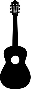 吉他图标矢量 声学乐器符号在白色背景下被隔离 平面设计 标志 网站 社交媒体 用户界面 移动应用程序的时尚平面风格图片