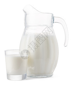 玻璃罐和一杯新鲜牛奶单独隔绝液体瓶子玻璃杯子白色食物奶油饮料产品奶制品图片